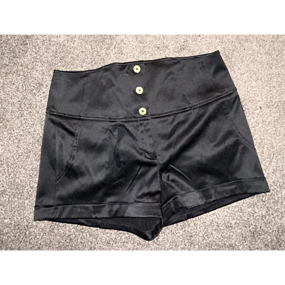 Express Design Studio Black Satin High Waist Corset Sailor Shorts Size 12